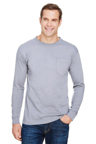 Bayside 3055 - Union-Made Long Sleeve T-Shirt with a Pocket
