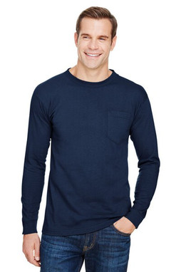 Bayside 3055 - Union-Made Long Sleeve T-Shirt with a Pocket