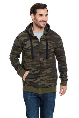 Burnside B8615 - Camo Full-Zip Hooded Sweatshirt
