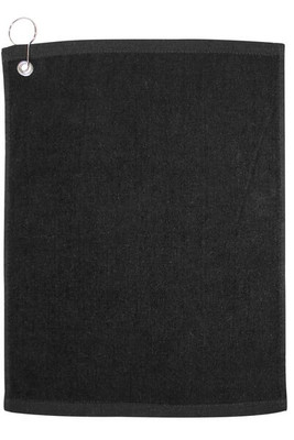 Carmel Towel Company C1518GH - Velour Hemmed Towel with Corner Grommet & Hook