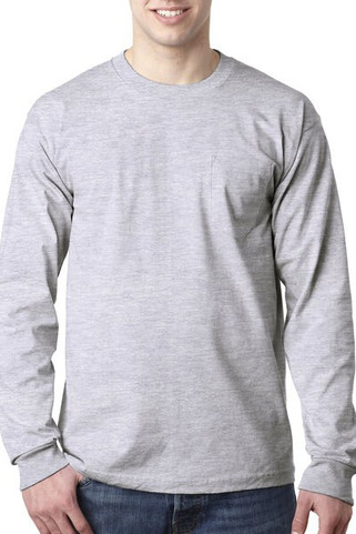 Bayside 8100 - USA-Made Long Sleeve T-Shirt with a Pocket