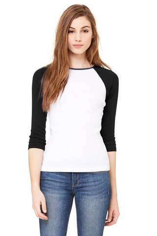 Bella+Canvas 2000 - Ladies Baby Rib Three-Quarter Sleeve Raglan T-Shirt