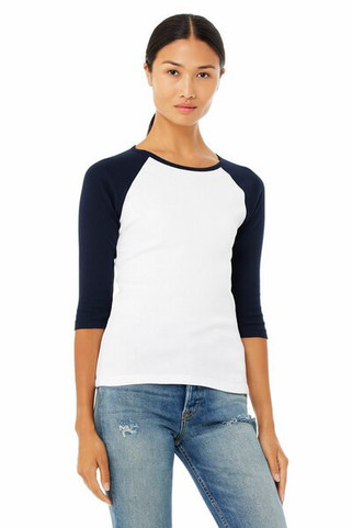 Bella+Canvas 2000 - Ladies Baby Rib Three-Quarter Sleeve Raglan T-Shirt