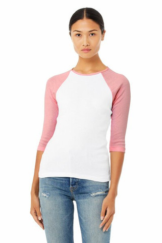 Bella+Canvas 2000 - Ladies Baby Rib Three-Quarter Sleeve Raglan T-Shirt