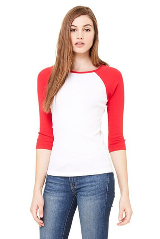 Bella+Canvas 2000 - Ladies Baby Rib Three-Quarter Sleeve Raglan T-Shirt