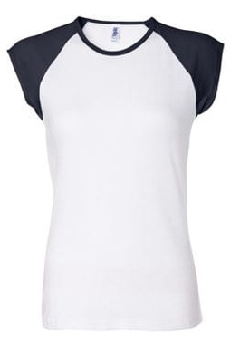 Bella+Canvas 2020 - Ladies Baby Rib Cap Sleeve Raglan T-Shirt
