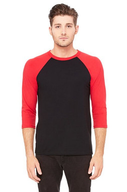 Bella+Canvas 3200 - Remera unisex báisbol Raglan manga 3/4