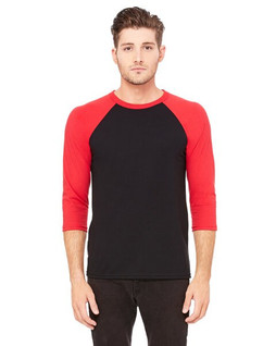 Bella+Canvas 3200 - Remera unisex báisbol Raglan manga 3/4 