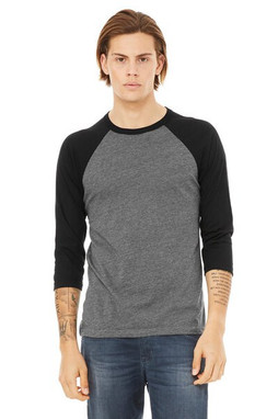 Bella+Canvas 3200 - Remera unisex báisbol Raglan manga 3/4