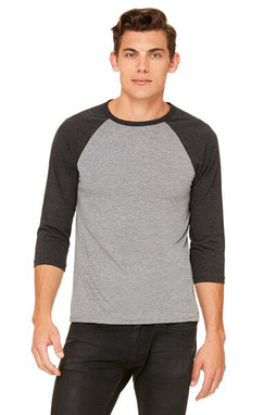 Bella+Canvas 3200 - Remera unisex báisbol Raglan manga 3/4