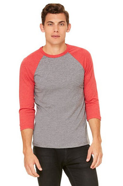 Bella+Canvas 3200 - Remera unisex báisbol Raglan manga 3/4