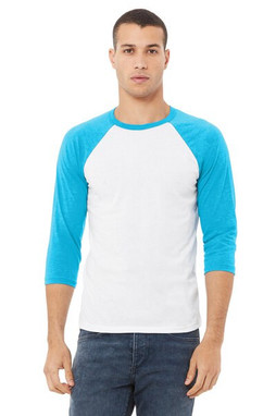 Bella+Canvas 3200 - Remera unisex báisbol Raglan manga 3/4