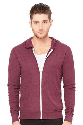 Bella+Canvas 3939 - Triblend Unisex Lightweight Hooded Full-Zip T-Shirt