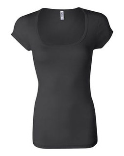 Bella+Canvas 8703 - Ladies Sheer Mini Rib Scoopneck T-Shirt