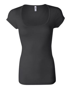 Bella+Canvas 8703 - Ladies' Sheer Mini Rib Scoopneck T-Shirt