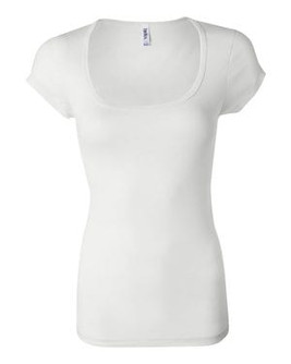 Bella+Canvas 8703 - Ladies' Sheer Mini Rib Scoopneck T-Shirt