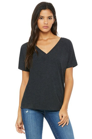 Bella+Canvas 8815 - Ladies Flowy V-Neck Drop-Sleeve Tee
