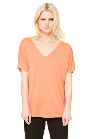 Bella+Canvas 8815 - Ladies Flowy V-Neck Drop-Sleeve Tee