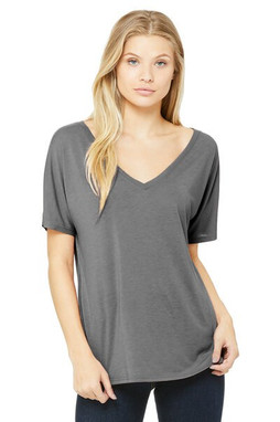 Bella+Canvas 8815 - Ladies Flowy V-Neck Drop-Sleeve Tee