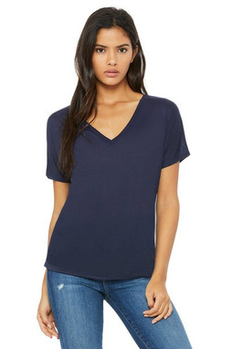 Bella+Canvas 8815 - Ladies Flowy V-Neck Drop-Sleeve Tee