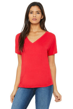 Bella+Canvas 8815 - Ladies Flowy V-Neck Drop-Sleeve Tee