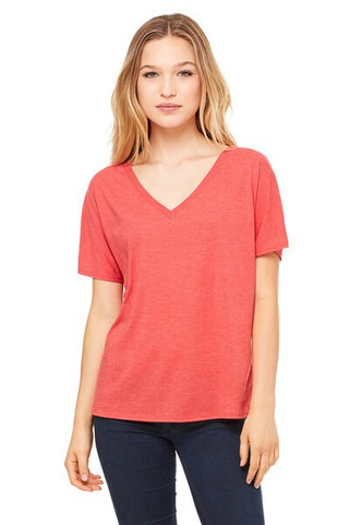 Bella+Canvas 8815 - Ladies Flowy V-Neck Drop-Sleeve Tee