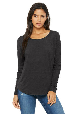 Bella+Canvas 8852 - Ladies' Flowy Long Sleeve T-Shirt With 2x1 Rib Sleeves