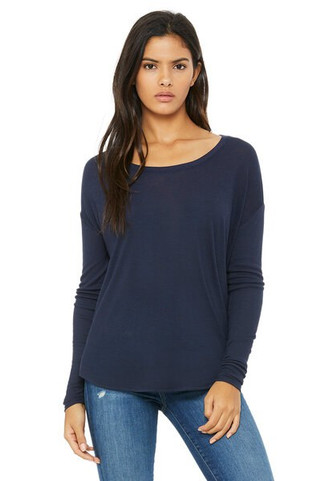 Bella+Canvas 8852 - Ladies Flowy Long Sleeve T-Shirt With 2x1 Rib Sleeves