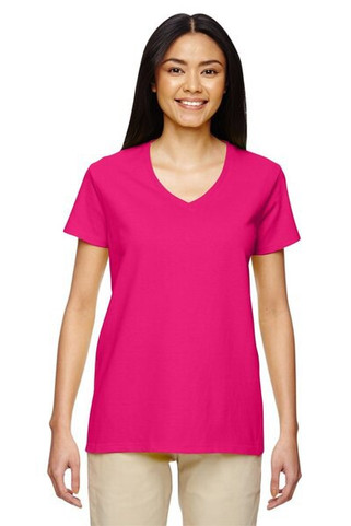 Gildan 5V00L - Gildan Womens Heavy Cotton V-Neck Tee with Tearaway Label