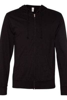 Independent Trading Co. SS150JZ - Lightweight Jersey Hooded Full-Zip T-Shirt