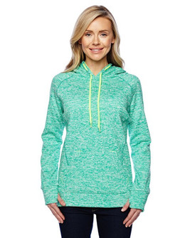 J. America 8616 - Ladies' Cosmic Poly Contrast Hooded Pullover Sweatshirt