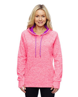 J. America 8616 - Ladies' Cosmic Poly Contrast Hooded Pullover Sweatshirt