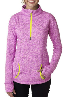 J. America 8617 - Ladies Cosmic Fleece Quarter Zip Pullover