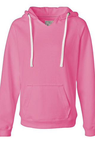 J. America 8836 - Ladies Sueded V-Neck Hooded Sweatshirt