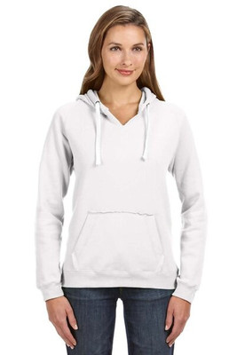 J. America 8836 - Ladies' Sueded V-Neck Hooded Sweatshirt