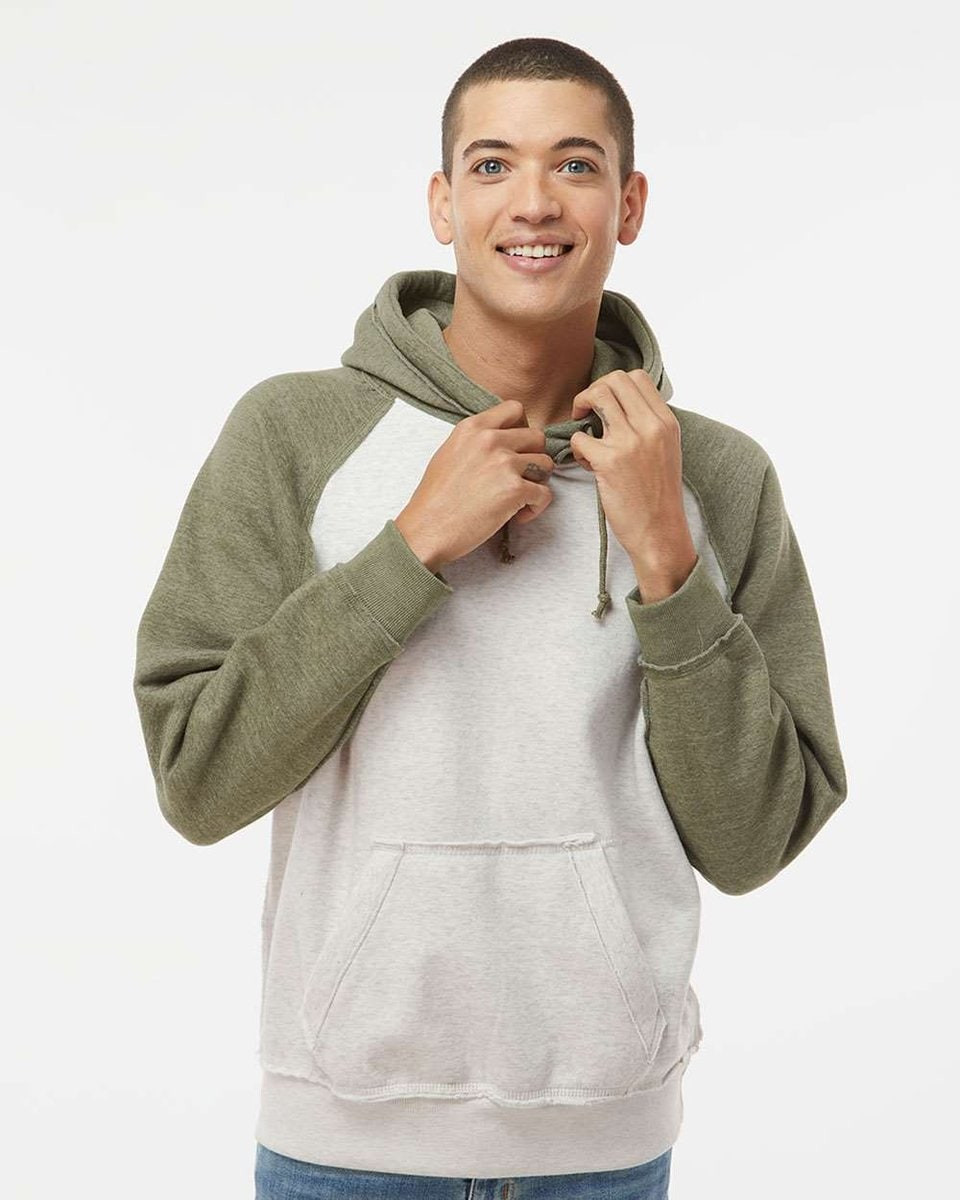 J. America 8885 - Vintage Heather Hooded Sweatshirt - Oatmeal