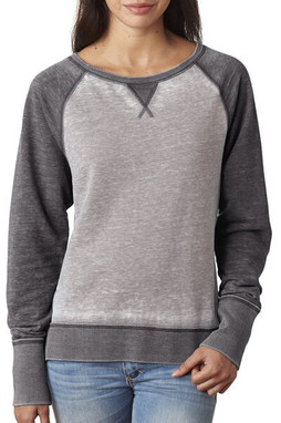 J. America 8927 - Ladies Zen Fleece Raglan Sleeve Crewneck Sweatshirt