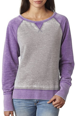 J. America 8927 - Ladies Zen Fleece Raglan Sleeve Crewneck Sweatshirt