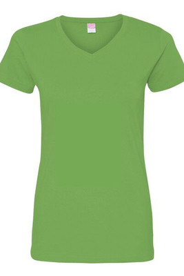LAT 3507 - Remera fina de jersey con cuello en V