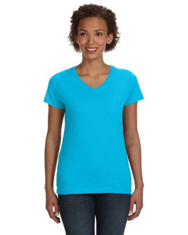 LAT 3507 - Ladies' Fine Jersey V-NeckT-Shirt