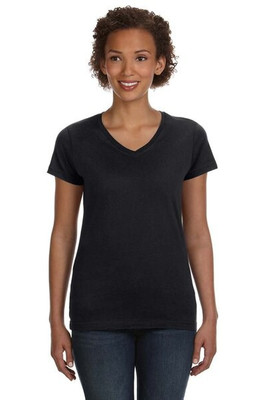 LAT 3507 - Ladies' Fine Jersey V-NeckT-Shirt