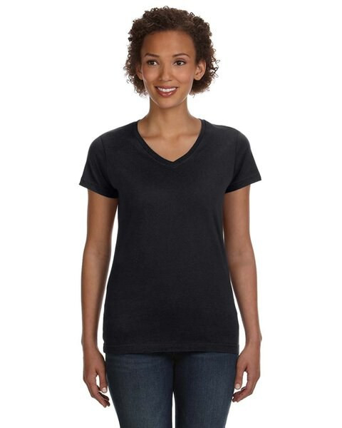 LAT 3507 - Ladies' Fine Jersey V-NeckT-Shirt