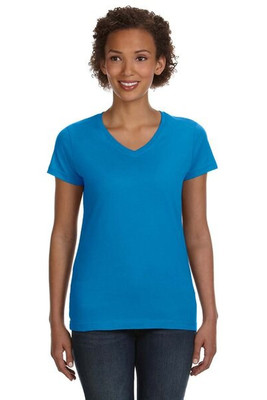 LAT 3507 - Remera fina de jersey con cuello en V