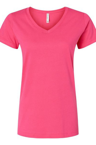 LAT 3507 - Remera fina de jersey con cuello en V