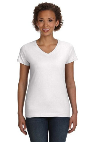 LAT 3507 - Ladies Fine Jersey V-NeckT-Shirt