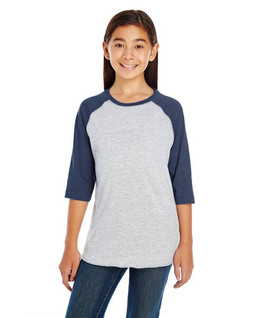 LAT 6130 - Youth Retro Style Three-Quarter Sleeve Baseball Tee