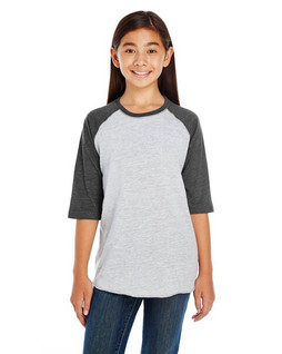 LAT 6130 - Youth Retro Style Three-Quarter Sleeve Baseball Tee