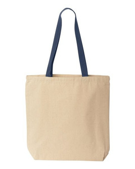 Liberty Bags 8868 - Gusseted 10 Ounce Natural Tote with Colored Handle