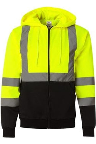 ML Kishigo JS102-103 - Hi-Vis Hooded Full-Zip Sweatshirt