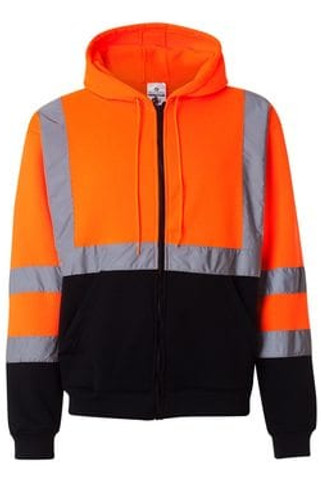 ML Kishigo JS102-103 - Hi-Vis Hooded Full-Zip Sweatshirt
